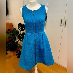 Leifsdottir Blue Pleated A-Line Mini Dress
